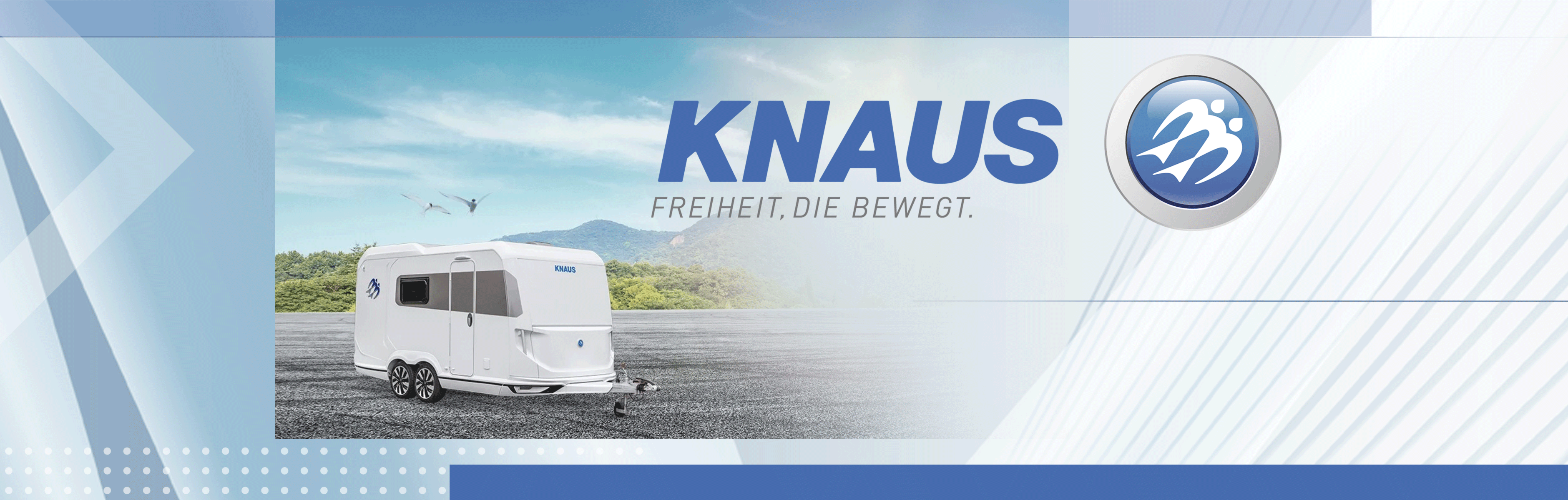 Headerbild mit dem KNAUS Logo und Claim - Freiheit, die bewegt