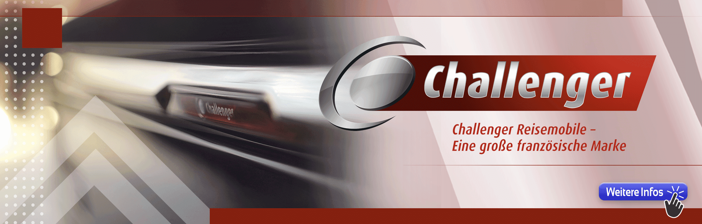 Headerbild mit dem Challenger Logo und dem Button Weiter Infos