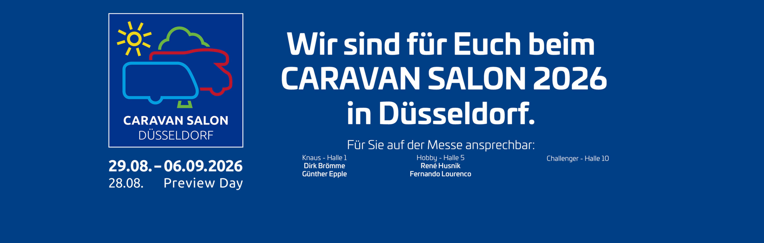 Blauer Slider Caravan Salon